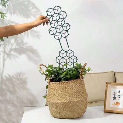5 piezas Varillas de soporte para plantas trepadoras, Marco de invernadero en panal, Decoración de maceta de plástico resistente a la oxidación
