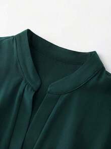 Vestido de Mujer con Corte en A y Dobladillo Plisado en Degradado, Diseño con Cintura Ajustada, Elegante para Vacaciones, Trabajo, Día de San Valentín, Citas, Estilo Vintage Francés Versátil para Fiestas, Principios de Primavera/Primavera-Verano, Sin Mangas, Azul y Blanco, Nueva Llegada, Largo Medio - Verde Oscuro - Ver 3