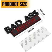 Car Bad  Edition Emblem, Car Badge Stickers, Bad  Edition Personalized 3D Badge Decoration, Cars Fender Bumper Hood Trunk 3D Badges Sticker Decal Universal For Cars (Black) - White - 查看 2