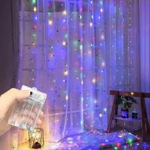 1件 3M/6M 電池供電婚禮生日派對裝飾臥室房間背景串燈節日慶祝派對裝飾 - 電池盒窗簾燈 - 查看 11