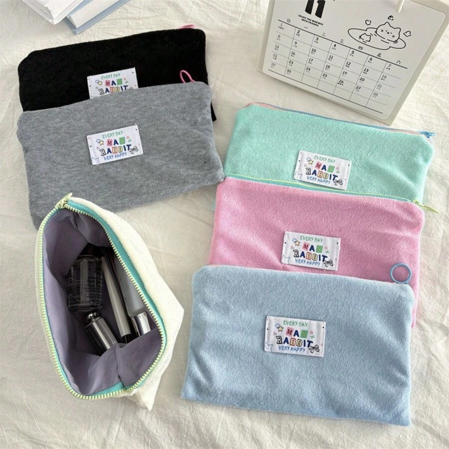 Solid Color Coin Purse, Fresh Handbag, Portable Carry-On Storage Bag, Jewelry Skincare Makeup Bag - Multicolor - View 1