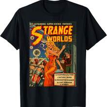 Sci Fi Pin Up Girl Science Fiction Vintage Horror Comic Book T-Shirt - Black - View 1