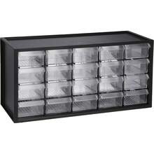 Cajonera Organizadora Negra De Plástico Con 20 Cajones Transparentes, Organizador Multinivel Con Visibilidad Total Y Medidas 38x15,5x19,5cm, Archivador De Piezas Resistente Y Duradero, Ideal Para Amantes Del Bricolaje, Manualistas Y Usuarios De Espacios Pequeños, Organizador De Almacenamiento Compacto Y Versátil, Para Clasificar Tornillos, Joyas, Cosméticos O Papelería En El Hogar, Taller O Oficina, Mueble Organizador Multiusos, Accesorio De Almacenamiento - A - Ver 12