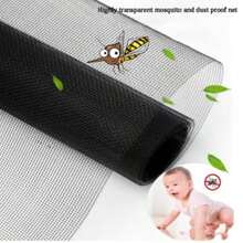 Self-Adhesive Window Mosquito Net, Summer Insect-Proof Door, Window Mosquito Net [BLACK] Mosquito-Repellent Mesh Window. - Screen Windows - View 4