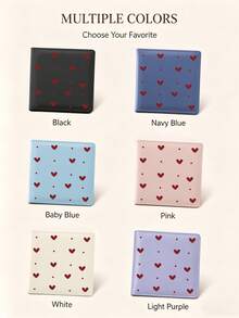 1pc Red Heart Pattern Portable Car File Storage Bag, Suitable For Storing Vehicle Registration, Insurance Card, Driver's License, ID Card, Travel Accessories, Passport Holder, Coins. Ideal Car, Truck, Motorcycle And Trailer Owner's Interior Organization Choice - Multicolor - View 7