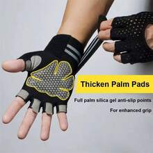 LOTANK 1 Pair Unisex Breathable Mesh Fitness Gloves With Wrist Support, Half Finger Anti-Slip Gym Gloves For Strength Training, Suitable For Various Workouts And Bodybuilding - Multicolor - View 1