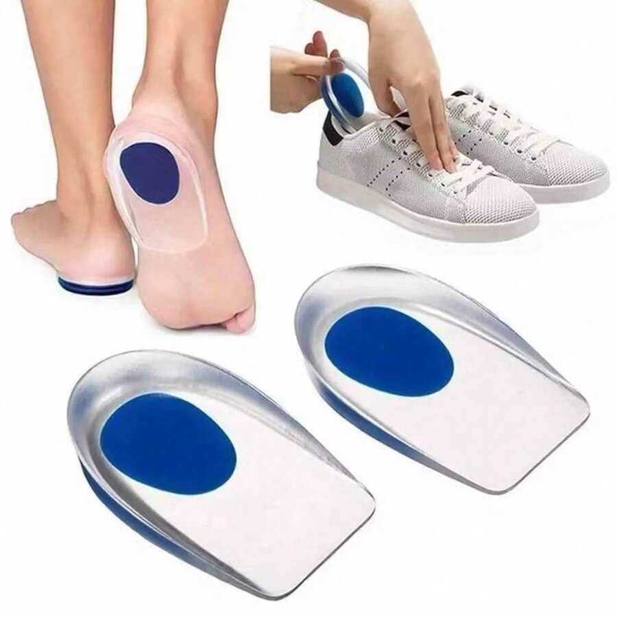 Kit For Professionals: 2 Pairs Of Silicone Gel Orthopedic Heel Pads For Heel Spurs, Pain Relief, And Impact Resistance. - Transparent - View 1