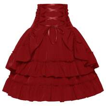 Cosplay Clothing - Court-style Midi Skirt - Red - View 9