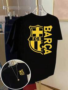 Camiseta de Fútbol de Manga Corta para Mujer con Logo y Estampado del Equipo - Inspirada Oficialmente, Clubes e Patrocinadores Icónicos, Ropa Casual Cómoda con Cuello Redondo para Fans, Lavable a Máquina (Marca FCB) Y2k Camiseta Camisa De - Blanco - Ver 1