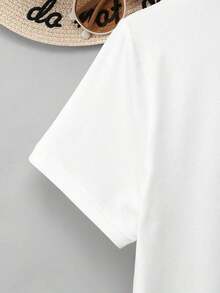 1pscCamiseta Casual de Manga Corta para Mujer - Estampado Vibrante de Frutas Cítricas Naranja con Texto "Palermo 757 Italia Sicilia", Cuello Redondo Transpirable y Elástico, Ajuste Regular Lavable a Máquina100% Cotton - Blanco - Ver 4