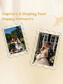 2/5/10Pcs 2.36 X 3.54 Inch Acrylic Fridge Magnetic Frame Scalloped, Double Sided Frame, Refrigerator Magnet Picture Frame - Multicolor - View 5