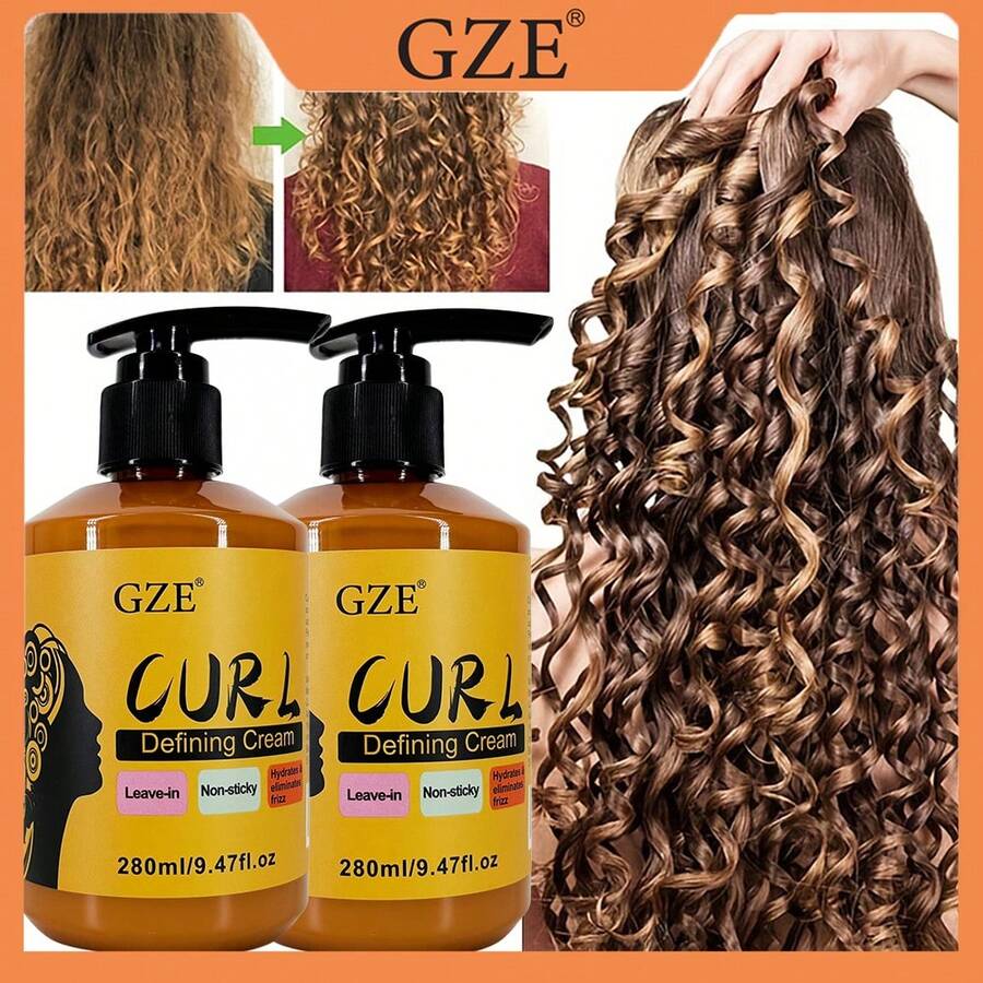 2 Hộp Dầu xả tạo kiểu tóc 3 trong 1 GZE, không gây nhờn, dưỡng ẩm, kiểm soát tóc xơ rối, kem tạo kiểu tóc xoăn. - 2 cái - Xem 1