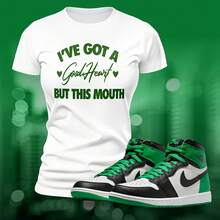 Camiseta verde Retro 1 OG Sneaker Match para combinar con la ropa de calle, camiseta Retro de verano Unisex, camiseta de manga corta - forma - Ver 1