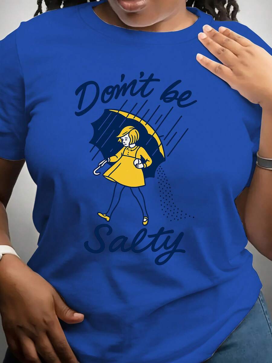 Limited Edition Women's T-Shirt, Lightweight And Breathable, Made Of Soft, Breathable, Medium-Stretch Cotton Fabric, Regular Length. Perfect For Casual Wear In Spring, Summer, And Fall. Lightweight Cotton. - 藍色 - 查看 1