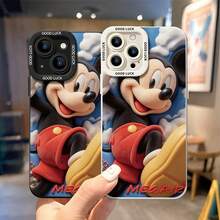 Disney Mickey Mouse Phone Case, "MEGA AIR" Protective Cover. Compatible With IPhone 17, 16, 15, 14, 13, 12, 11 Pro Series And Galaxy S22, S23, S24, S25 Models, Featuring A Close-Up Of Mickey Mouse In Plush Texture Against A Blue Sky Background With Clouds, Perfect For Classic Disney Fans, Ideal For Birthdays, Holidays, Anniversaries, Graduation Gifts, Or Any Special Occasion To Surprise Family, Friends, Classmates, And Loved Ones. - màu đen - Xem 4