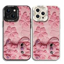 Disney Lilo & Stitch Phone Case, Angel Protective Cover. Compatible With IPhone 17, 16, 15, 14, 13, 12, 11 Pro Series And Galaxy S22, S23, S24, S25 Models, Featuring Plush-Style Angel Lying Down Against A Pink Background With Embossed Hearts And Hibiscus Flowers, Perfect For Fans Of The Pink Alien, Ideal For Birthdays, Holidays, Anniversaries, Graduation Gifts, Or Any Special Occasion To Surprise Family, Friends, Classmates, And Loved Ones. - 黑色 - 查看 1