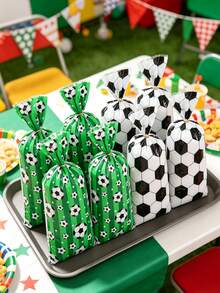50 Stücke Fußball Muster Süßigkeitentüten, Fußball Themen Geschenktüten, 1. Geburtstags Party Deko, Gender Reveal Party Deko, Baby Shower Deko, Party Gastgeschenktüten, Geschenkverpackungstüten, Baby Jungen Party Zubehör, Fußball Themen Geburtstags Party Dekorationen, Snacktüten, Sport Themen Party Deko, Weltmeisterschaft Dekorationen, Sport Event Zubehör, Feiertagsparty Gastgeschenke - Fußball - Übersicht 3