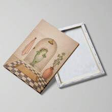 1pc Framed/Unframed Frog Taking A Shower Funny Canvas Poster Whimsical Animal Bathroom Wall Art Print Vintage Toilet Decor Funky Painting For Restroom,Bedroom,Modern Home Decoration - A - View 3