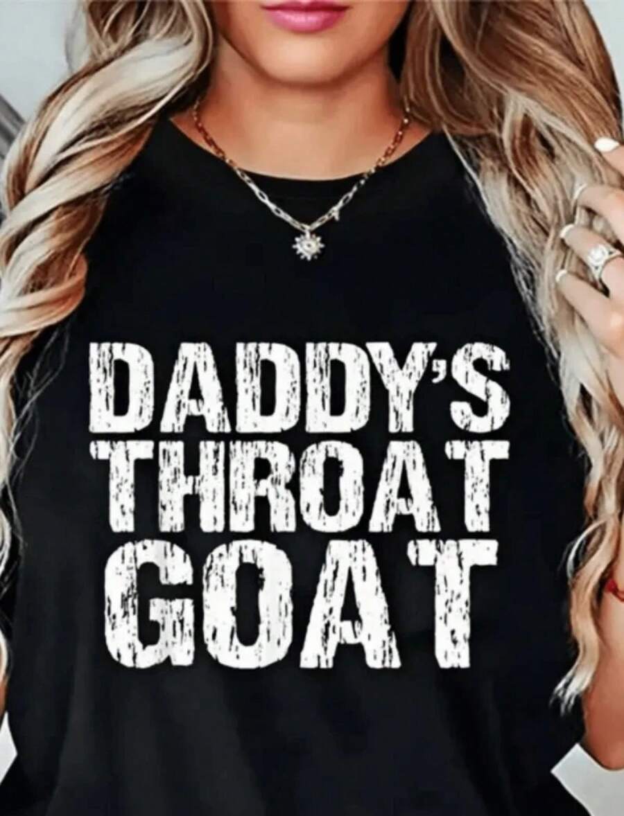 Unisex Daddy's Throat Goat Funny Sexy Adult Distressed Profanity T-Shirtblusas para mujer,blusas casuales para dama,tops,, mujer premium,y2k,playeras de mujer curvy,ofertas y liquidaciones ropa mujer,playeras deportivas para mujer,,playeras de hombre, mujer,blusas>elegante ZQOO - Negro - Ver 1