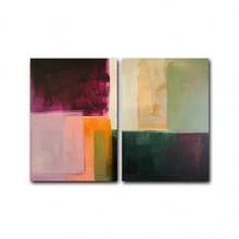 Set Of 2 Modern Geometric Color Block Art Prints, Burgundy, Sage, Orange Decor, Colorful Abstract Wall Art Modern Statement Wall Decor, Colorful Abstract Poster Prints, No Frame - Abstract - View 6