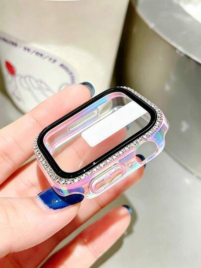 1 miếng dán màn hình đồng hồ bằng kính cường lực siêu mỏng, chống rơi, đính đá lấp lánh, thời trang, dành cho cả nam và nữ, tương thích với Apple Watch 40/41/42/44/45/46/49mm, áp dụng cho các dòng Ultra/SE/11/10/9/8/7/6/5/4