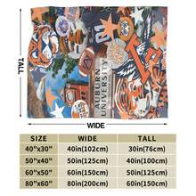 Auburn Merch Tigers Throw Blanket Warm Blankets Breathable Air Conditioner Blanket For Car Classic Outdoor Blankets For Picnic For All Season - Black - View 8