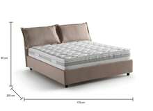 Amelinda - Letto Matrimoniale, 175x205 cm Marrone Tortora, Materasso Incluso Made in Italy - Grigio - Visualizzare 3