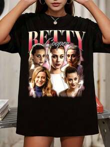 Betty   Character Collage Graphic T-Shirt Unisex - Black - View 1
