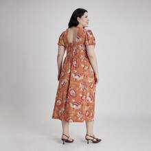 CKLASS Vestido Casual Dama Midi Cuello V Escote Multicolor 994-95 - Rosa coral - Ver 5