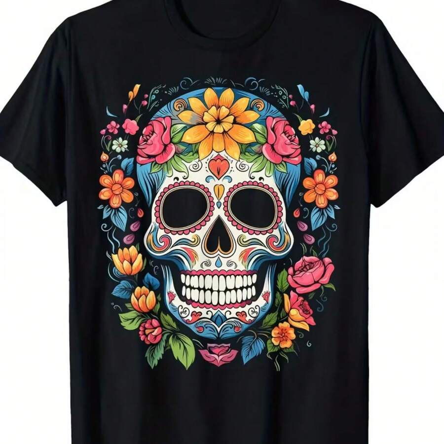 Camiseta impresa para hombres y mujeres - Negro - Ver 1