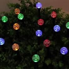 1个20/30 LED泡泡球太阳能草坪灯，防水，8种模式，户外路径灯，适用于露营、花园、草坪装饰 - 彩色 - 查看 9