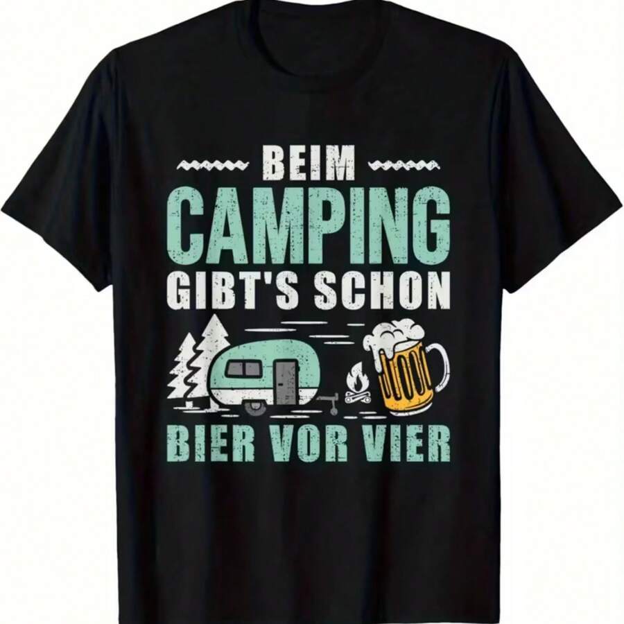 Printed T-Shirt For Men And Women - 黑色 - 查看 1