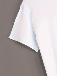 Camiseta de algodón de manga corta para mujer, camiseta con estampado Simply Blessed, top casual de manga corta con cuello redondo para primavera y verano, ropa de mujer. - Blanco - Ver 3