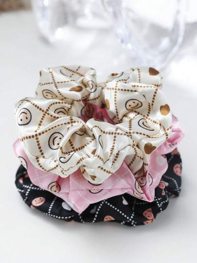 3pcs Elastic Hair Scrunchies, Minimalist Solid Color Hair Accessories, Versatile For Daily Wear, Washing Face, Makeup, Outfit Matching