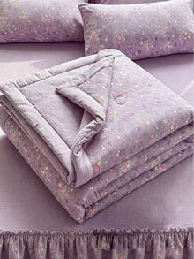 1 chiếc chăn mùa hè hai lớp bằng vải chiffon, chăn điều hòa không khí cho hai người dùng trong ký túc xá, chất liệu thân thiện với da, thiết kế kiểu AB với lớp lót dày, nhẹ, mềm mại, thoáng khí, mát mẻ và mịn màng, cảm giác như không mặc gì, thấm hút mồ hôi, chăn mỏng cho mùa hè, chăn in họa tiết thời trang, thích hợp trang trí phòng ngủ, đồ dùng đám cưới, trang trí nhà cửa ngày Valentine, quà tặng lễ Phục sinh, quà tặng ngày của Mẹ, dùng được cho mọi mùa. - Màu Lilac Tím - Xem 9