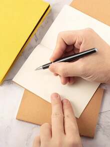 5pcs Pocket-Sized Kraft Paper Mini Notebooks, Portable Student School Office Writing Course Project Memo Pads - Notebook - View 2