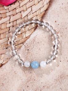 YAUKIA Pulsera de limpieza natural de moda, cuentas de cristal de selenita y torre amarilla, pulsera de fertilidad, abundancia y riqueza, equilibrio, paz y armonía, longevidad, joyería de yoga y meditación, regalo para mujeres y hombres, ideal para uso diario - Multicolor - Ver 9