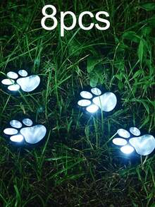 8/4pcs Outdoor Waterproof Solar Cat Paw Ground Lights - Light Control Automatic - White Light/Warm Light Optional - Suitable For Garden, Lawn, Patio, Path, Yard, Villa Exterior And General Pet Theme Landscapes - Solar-powered Cat Paw Lamp - View 11