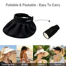 mohuan Women's UV Protection Foldable Sun Hat That Can Also Be Used As A Headband. It Is Perfect For Daily Outings, Travel, Beach Vacations And Other Occasions. As A Must-Have Sun Protection Product, It Is Also A Great Gift For Friends And Family. - A - View 9