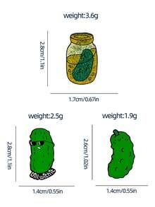 1/3枚趣味卡通黄瓜胸针，多种款式设计，品质优良，用途广泛，适合装饰背包、外套，经久耐用。 - 彩色 - 查看 4