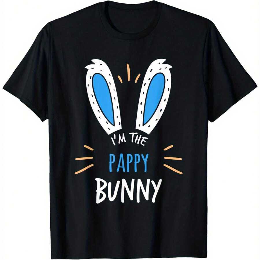 Graphic T-Shirt fclothes Men Limited fclothes Easter "I'M The Easter Bunny Dad" - clothes Lightweight And Breathable, Rabbit Print, Round Casual Neck, Sizes S-XXXL fclothes Family Gatherings And Outdoclothes Activities - Negro - Ver 1