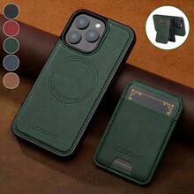 Detachable Magnetic Wireless Charging Faux Leather Phone Case, Compatible With IPhone 17 Air 16e 15 14 13 Pro Max S26 S25 Edge S24 Ultra Plus A37 A57 Pixel 10 9 8 7, With Card Holder, 3 Card Slots, Anti-Theft Card Pocket - 1 cái - Xem 1