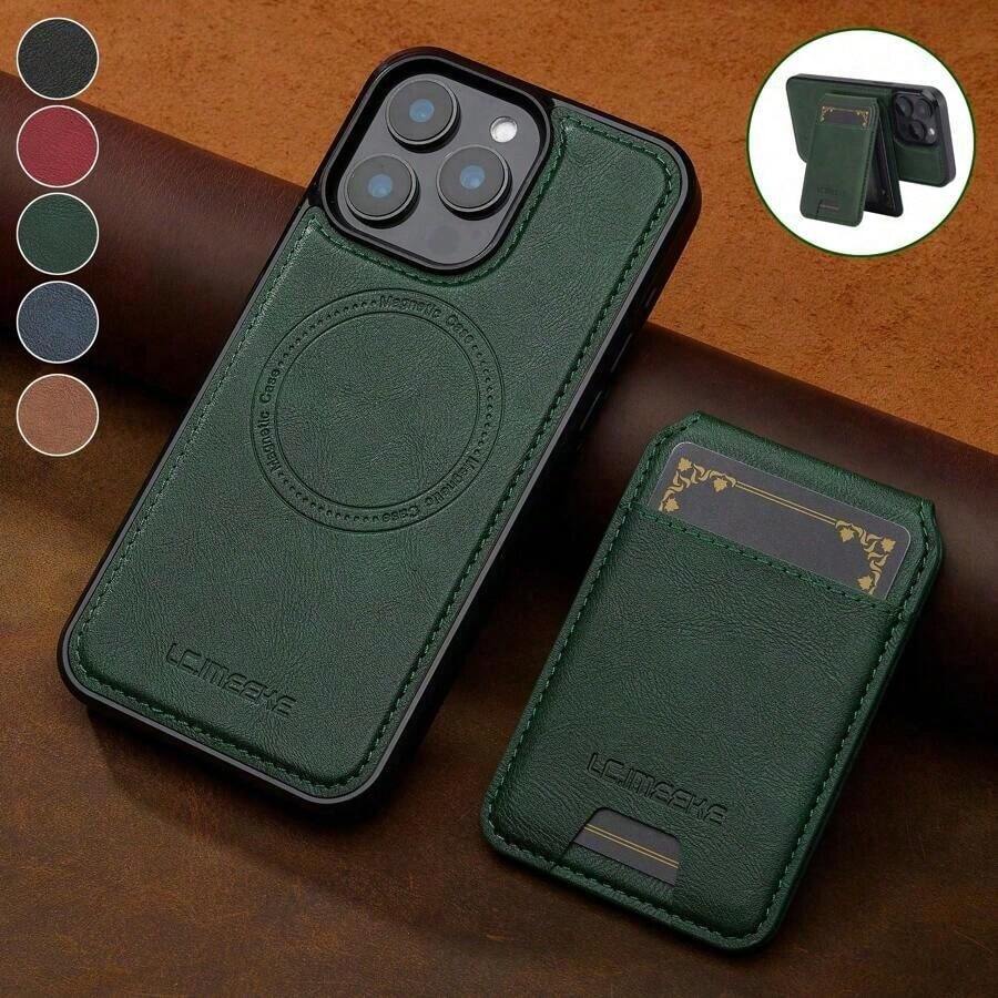 Detachable Magnetic Wireless Charging Faux Leather Phone Case, Compatible With IPhone 17 Air 16e 15 14 13 Pro Max S26 S25 Edge S24 Ultra Plus A37 A57 Pixel 10 9 8 7, With Card Holder, 3 Card Slots, Anti-Theft Card Pocket - 1 cái - Xem 1
