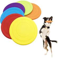 Dog Flying Disc Toy Soft Durable For Small Large Dogs, Bite-Resistant Outdoor Interactive Training Toy, Lightweight Flexible Pet Fetch Toy For Park Beach Backyard Play, Bright Color Random 1PC - Random Color 1pc - View 1