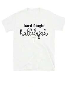 Estilo Oversize para Mujer, Camiseta "Hallelujá" de Gran Impacto, Camiseta de Fe Cristiana, Camiseta Religiosa Inspiradora, Camiseta Espiritual Motivadora, Camiseta con Versículo Bíblico, Camiseta de Inspiración Religiosa, Camiseta Holgada para Mujer, Perfecta para Fiestas Navideñas o para Regalar, Suave y Cómoda - Negro - Ver 9