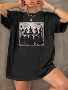 Estampado de transferencia térmica con diseño de fantasmas divertidos, cuello redondo cómodo, corte holgado e informal, tela transpirable y agradable para la piel. Conjuntos de Fiesta con Temática de Halloween, Conjuntos Divertidos a Juego con Mejores Amigas, Ropa Casual para el Día a Día, Camisas Elegantes para Mujer, Ropa de Mujer Estilo Gótico, Ropa de Mujer de Algodón Puro, Ropa de Mujer Estilo Y2K, Conjuntos para Regreso a Clases, Camisetas Holgadas de Hombros Caídos, Ropa de Mujer de Tallas Grandes Estilo Gótico, Ropa de Tallas Grandes Y2K, Conjuntos de Tallas Grandes para Regreso a Clases, Camisas Estampadas de Manga Corta de Tallas Grandes, Conjuntos de Fiesta Retro de Tallas Grandes, Blusas, Blusas de Otoño, Camisas Estampadas Divertidas, Blusas de Algodón Puro, Camisas Elegantes para Mujer, Ropa de Mujer Estilo Gótico, Ropa de Mujer de Algodón Puro, Ropa de Mujer Estilo Y2K, Conjuntos para Regreso a Clases, Camisetas Camiseta Algodón - Negro - Ver 7
