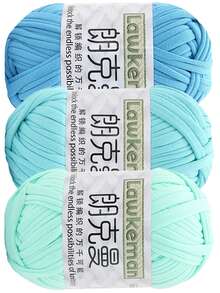 Lawkeman 3件/300g 多色高級T恤線－高彈性繩狀線，柔軟彈性聚酯線，適合鮮豔鉤針編織作品，居家裝飾DIY手工藝理想選擇，多色線｜聚酯線｜編織配件 - 多款式 - 查看 13