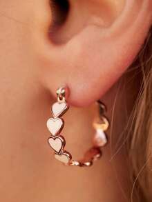 1 Pair Cute Heart Shaped Earrings, Designed For Women, Suitable For Weddings, Engagements, Anniversary Parties, Valentine's Day Gifts - 1# - View 3