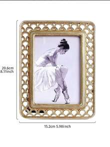 1 pieza Marco de fotos decorativo con patrón floral 3D de estilo minimalista moderno, material de resina con tono dorado para decoración del hogar, apto para uso horizontal y vertical, ideal para decoración de dormitorio, estudio, escritorio de oficina, regalo de cumpleaños o graduación - 1PC - Ver 11