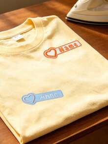 客製化心形姓名刺繡貼布，刺繡姓名魔鬼氈徽章，適用於背包與日常穿著，日系可愛風格客製化標籤，可自訂彩色姓名裝飾，美學風格配件，旅行收納裝飾，生日禮物，帽子 - 風格A - 查看 6